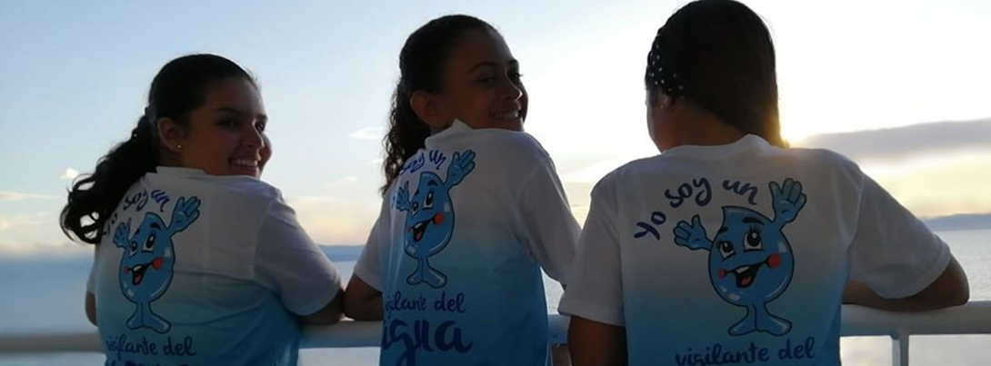 Three girls with Water stewards t-shirt photo